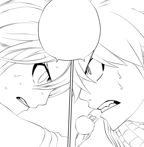 Natsu Dragneel And Lucy Heartfilia Coloring Page